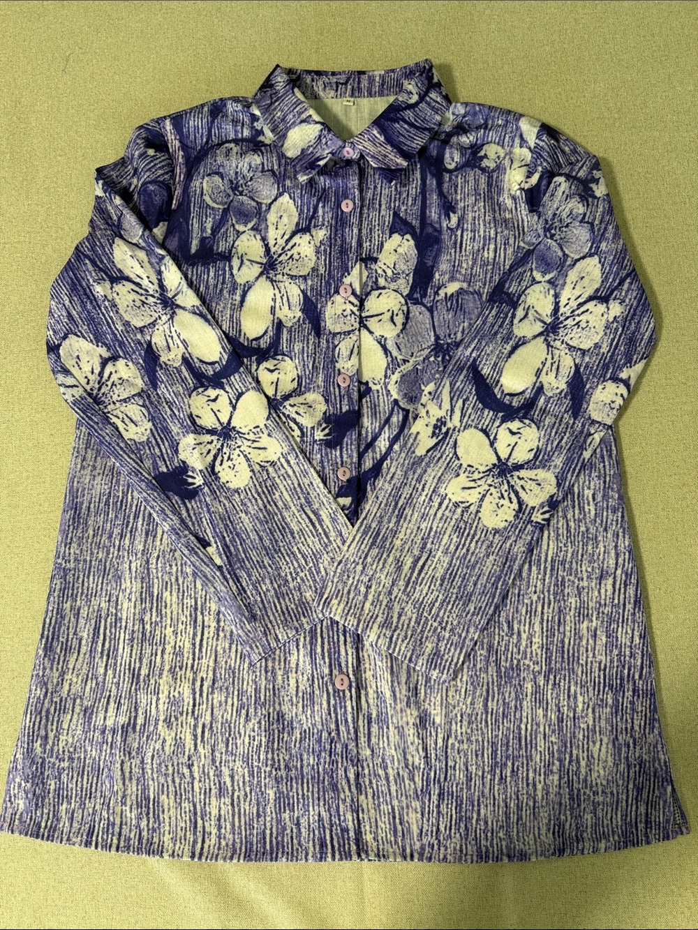 Women’s Purple Floral Button-Down shirt SZM - Picture 14 of 15